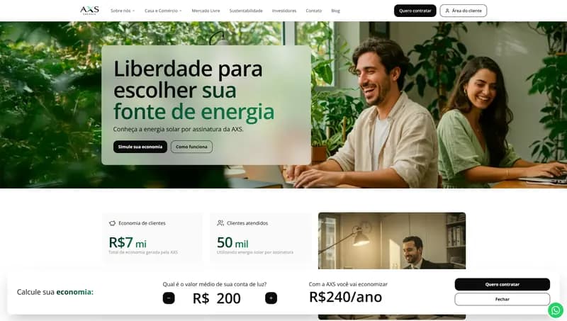 AXS Energia — exemplo de site desenvolvido