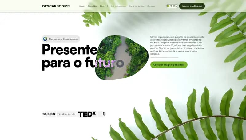 Descarbonizei — exemplo de site desenvolvido